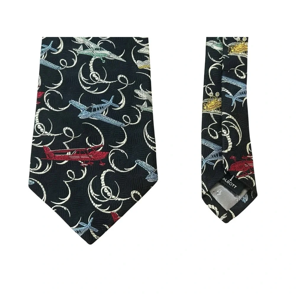 Vintage‎ Robert Talbot Peabody LTD Silk Tie Airplanes Aviation Novelty Luxury